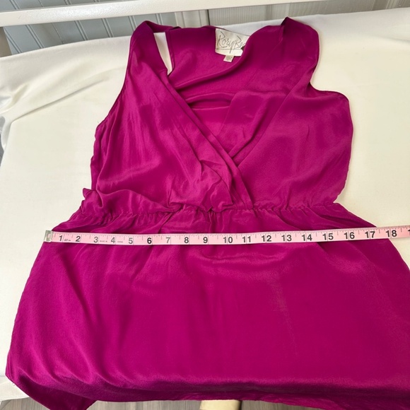 Rory Beca V-neck 100% Silk fushcia dress size Medium - Picture 8 of 9